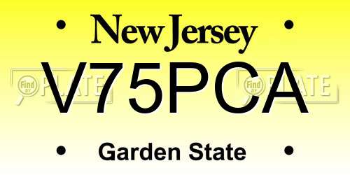 V75PCA New Jersey License Plate