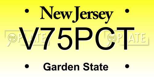 V75PCT New Jersey License Plate