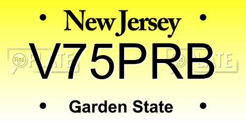 V75PRB New Jersey License Plate
