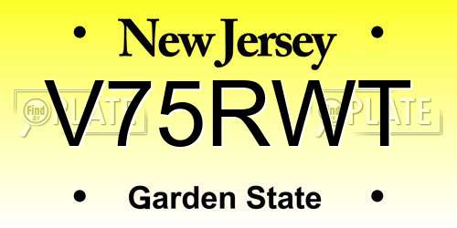 V75RWT New Jersey License Plate