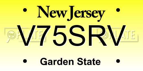 V75SRV New Jersey License Plate