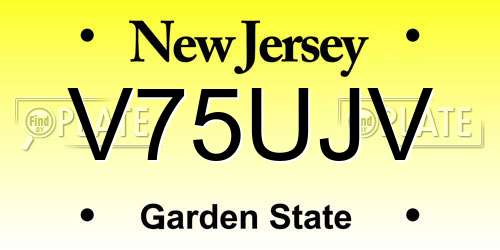 V75UJV New Jersey License Plate