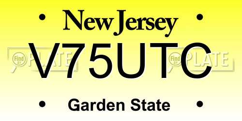 V75UTC New Jersey License Plate