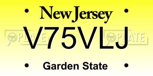 V75VLJ New Jersey License Plate