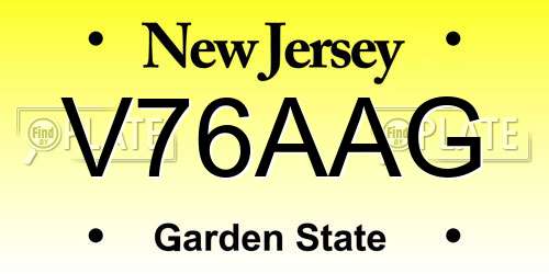 V76AAG New Jersey License Plate