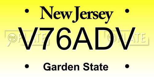 V76ADV New Jersey License Plate