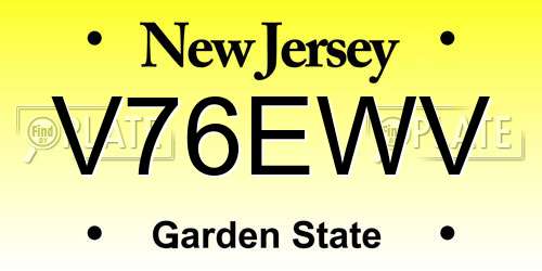 V76EWV New Jersey License Plate