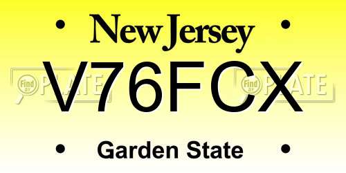 V76FCX New Jersey License Plate