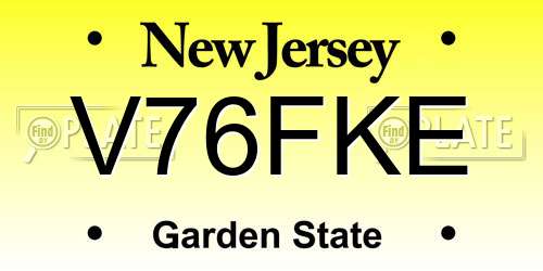 V76FKE New Jersey License Plate