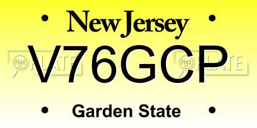 V76GCP New Jersey License Plate