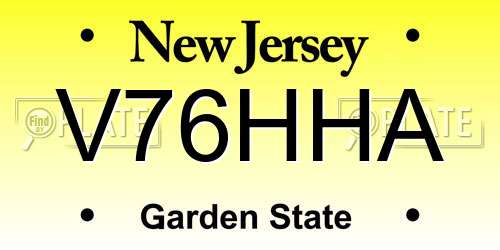 V76HHA New Jersey License Plate