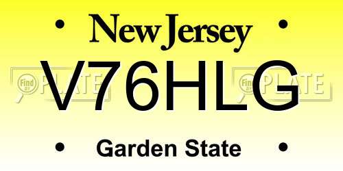 V76HLG New Jersey License Plate