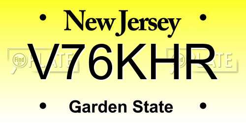 V76KHR New Jersey License Plate
