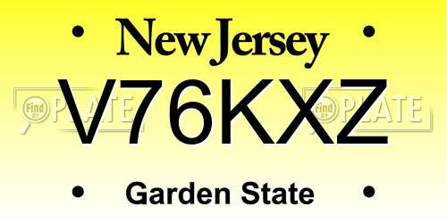 V76KXZ New Jersey License Plate
