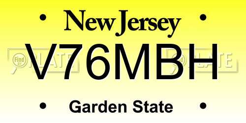 V76MBH New Jersey License Plate