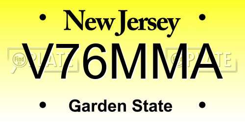 V76MMA New Jersey License Plate