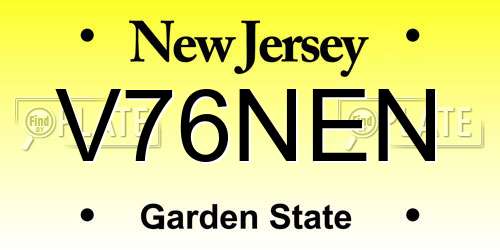 V76NEN New Jersey License Plate
