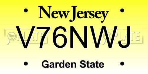 V76NWJ New Jersey License Plate
