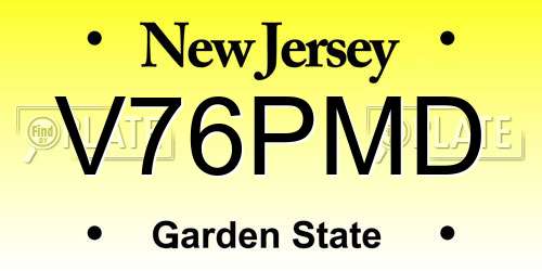 V76PMD New Jersey License Plate