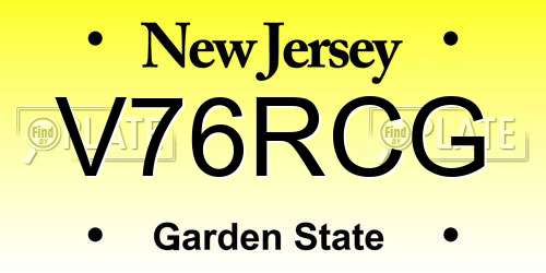 V76RCG New Jersey License Plate