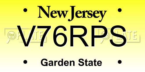 V76RPS New Jersey License Plate