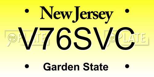 V76SVC New Jersey License Plate