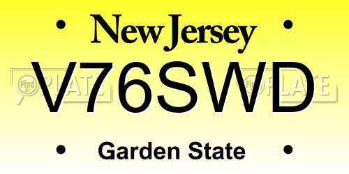 V76SWD New Jersey License Plate