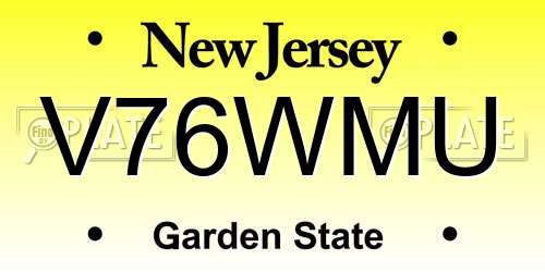 V76WMU New Jersey License Plate