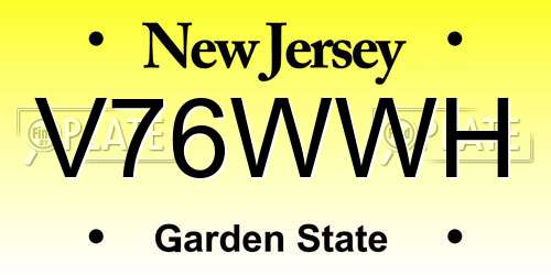 V76WWH New Jersey License Plate