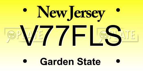V77FLS New Jersey License Plate