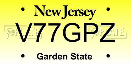 V77GPZ New Jersey License Plate