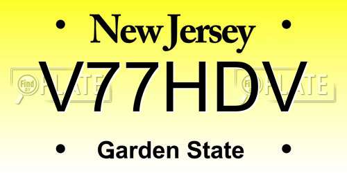 V77HDV New Jersey License Plate