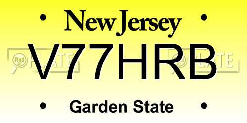 V77HRB New Jersey License Plate
