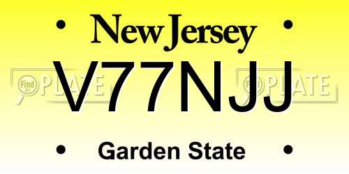 V77NJJ New Jersey License Plate