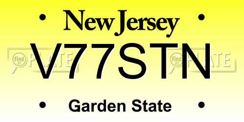 V77STN New Jersey License Plate