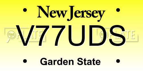 V77UDS New Jersey License Plate