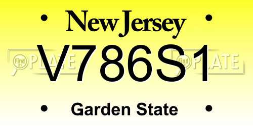 V786S1 New Jersey License Plate