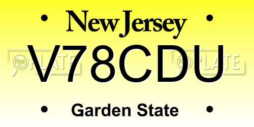 V78CDU New Jersey License Plate