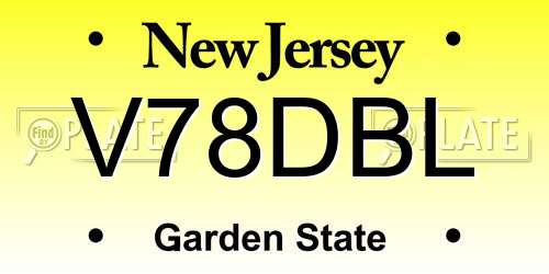 V78DBL New Jersey License Plate