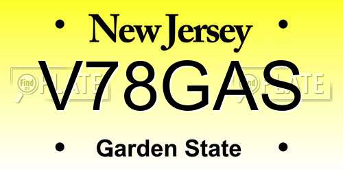 V78GAS New Jersey License Plate