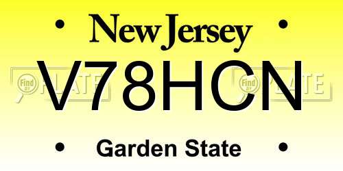 V78HCN New Jersey License Plate