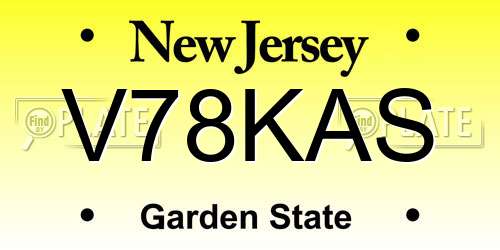 V78KAS New Jersey License Plate