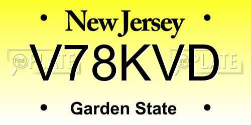 V78KVD New Jersey License Plate