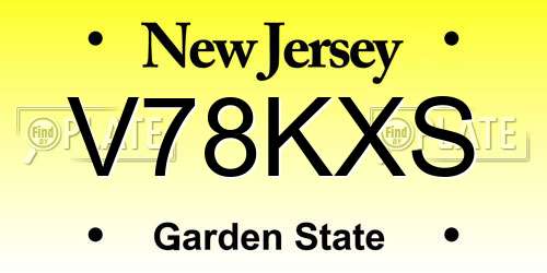 V78KXS New Jersey License Plate