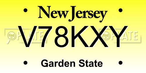 V78KXY New Jersey License Plate