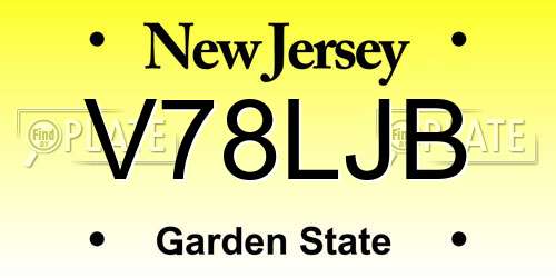 V78LJB New Jersey License Plate