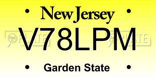 V78LPM New Jersey License Plate