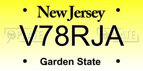 V78RJA New Jersey License Plate