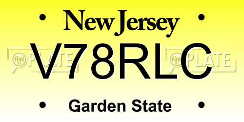 V78RLC New Jersey License Plate