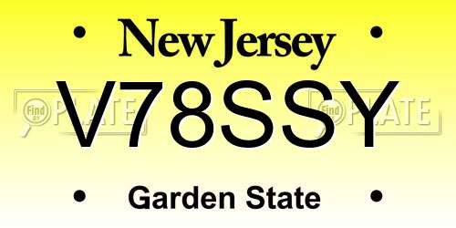 V78SSY New Jersey License Plate